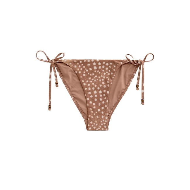 Bas de bikini noué sur les côtés blanc imprimé bambi <span itemprop=