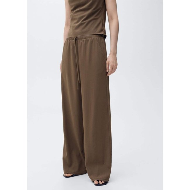Pantalon droit nœud marron <span itemprop=