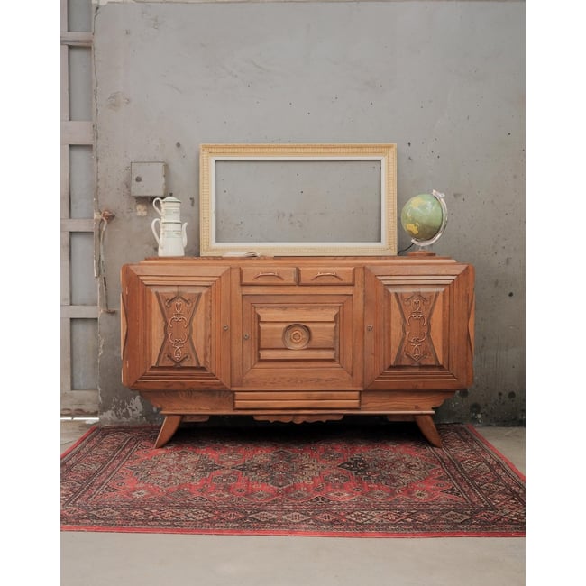 Grand buffet art déco Gilbert N°1680 - Bon état Couleur bois clair <span itemprop=