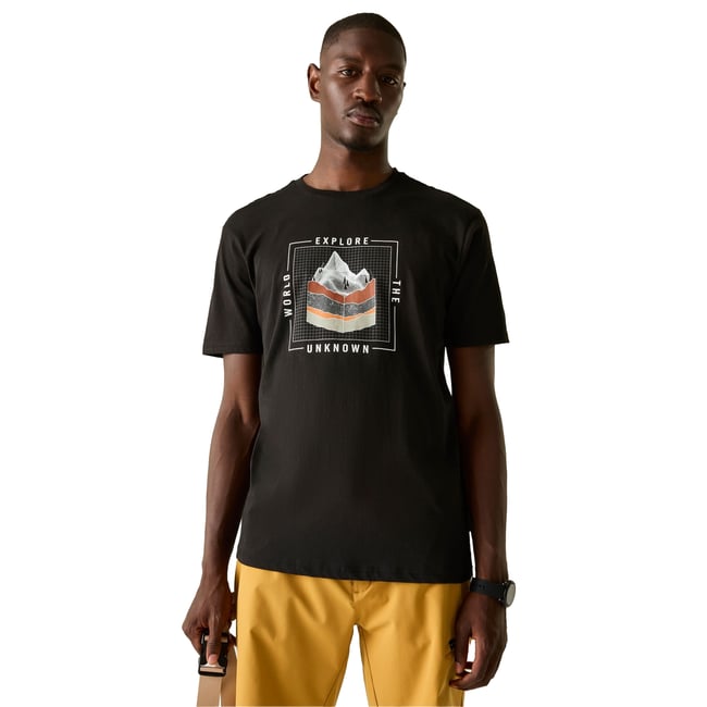 T-shirt motif/style imprimé graphique noir <span itemprop=