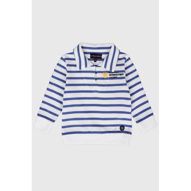 Marinière en Coton épais FI LORIENT KIDS blanc/bleu <span itemprop=