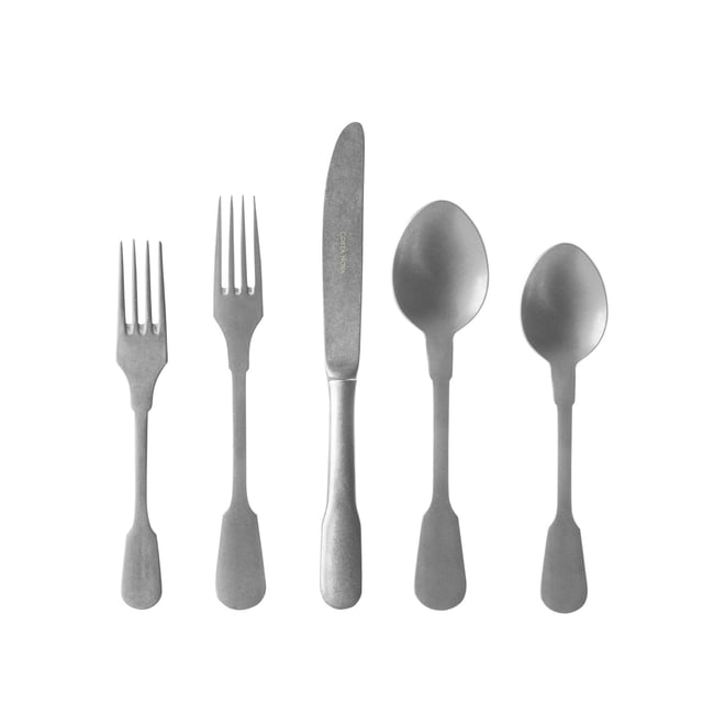 Ménagère 5 pièces SAGA Couleur noir - matte <span itemprop=