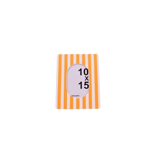 Cadre photo laqué rayé 17x22 cm Couleur jaune <span itemprop=