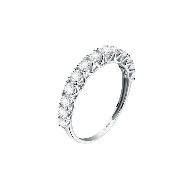 Bague En Or Blanc 750 Et Zircons B-classic argent <span itemprop=