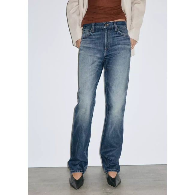 Jean droit taille normale bleu foncé <span itemprop=