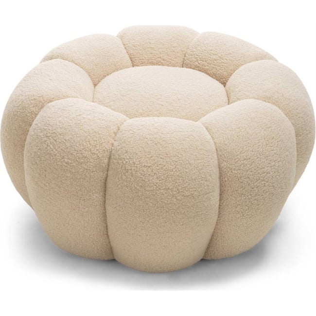 Pouf bouclette collection PERLE forme ronde - RECOLLECTION