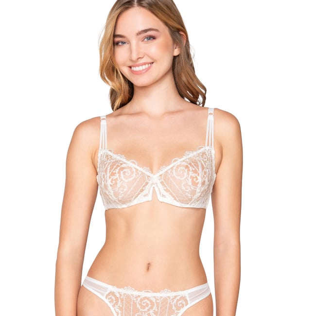 Soutien-gorge armaturé balconnet LILIUM MARIAGE ivoire <span itemprop=