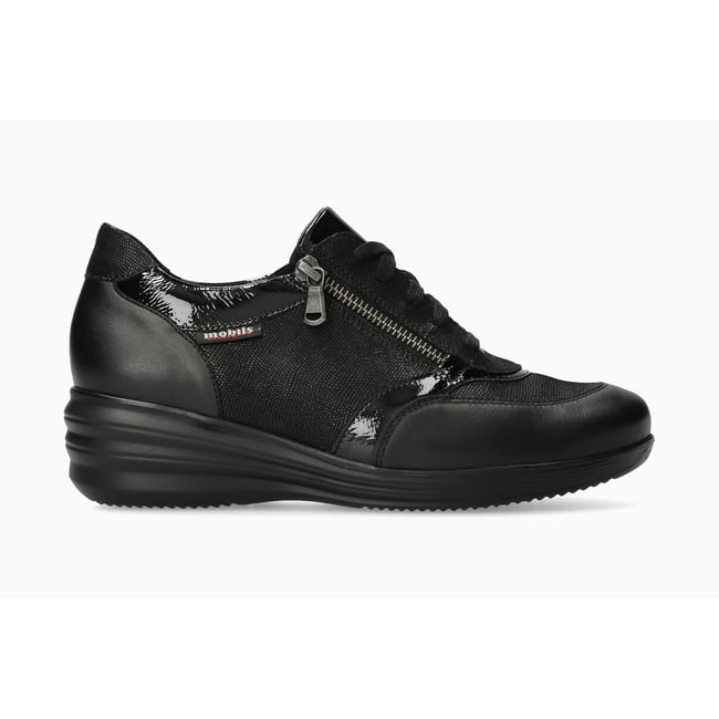 Baskets en cuir TAMALYA noir p5149 <span itemprop=