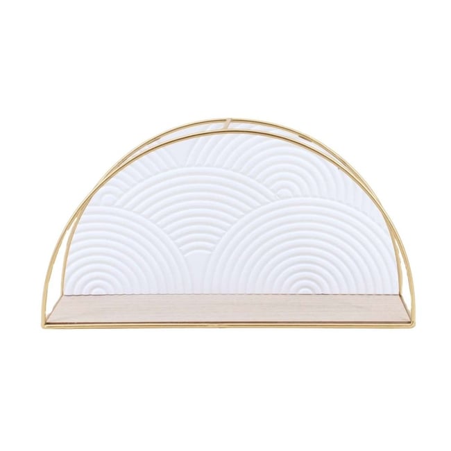 Etagere murale demi cercle 41cm Couleur beige <span itemprop=