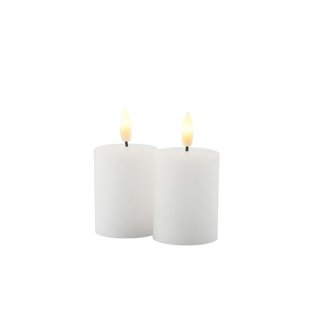 Set de 2 Bougies LED Sille 5 x 6cm Rechargeable Couleur v002227 <span itemprop=