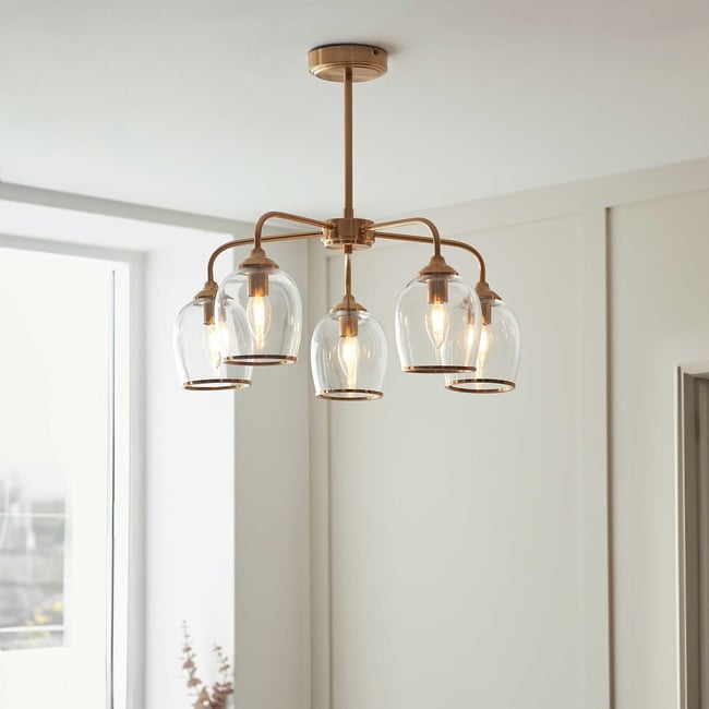 Ashbee 5-Light Drop Pendant Light, brass, ÉDITÉ