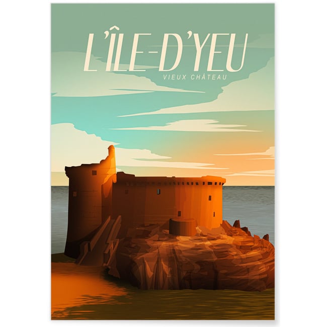 Affiche ville Île d'Yeu Couleur blanc <span itemprop=