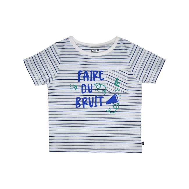Tee shirt luc manches courtes enfant blanc <span itemprop=