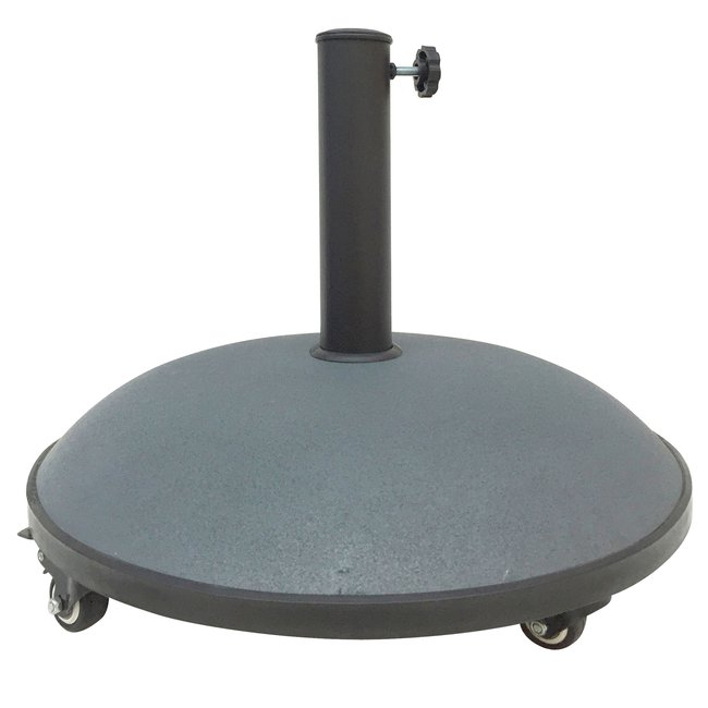 Pied de parasol ciment sur roues 25kg gris <span itemprop=