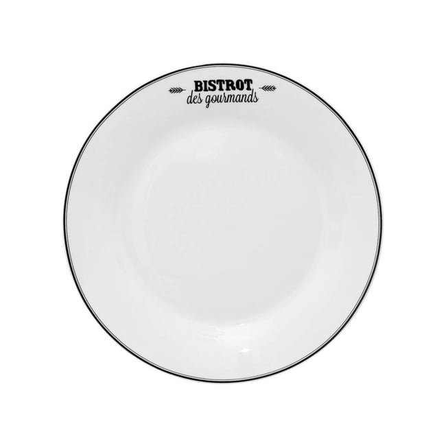 Lot de 6 assiettes en céramique BISTROT Couleur blanc <span itemprop=