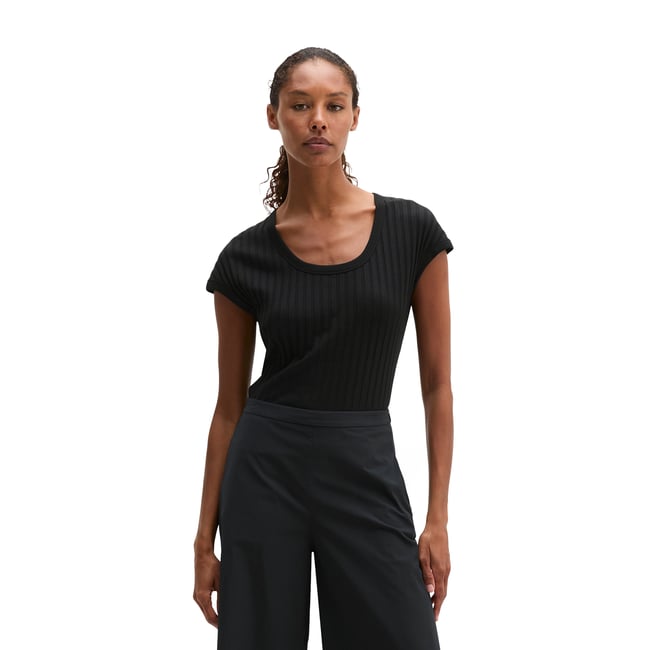 T-shirt Pointelle slim en doux mélange Modal-Organic-Cotton - MARC O'POLO
