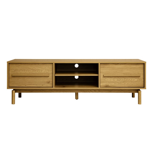 Meuble TV finition bois chêne L160 cm YSEULT Couleur chêne clair <span itemprop=