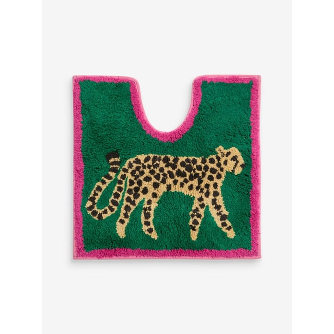 Tapis de bain guépard vert <span itemprop=