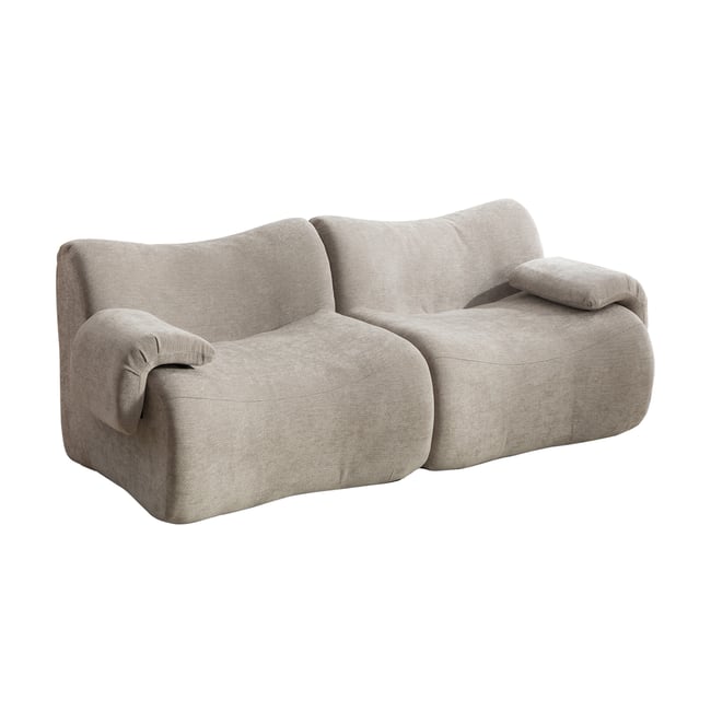 Canapé droit compressé 2 places design moderne, CLOUD - MEUBLES COSY