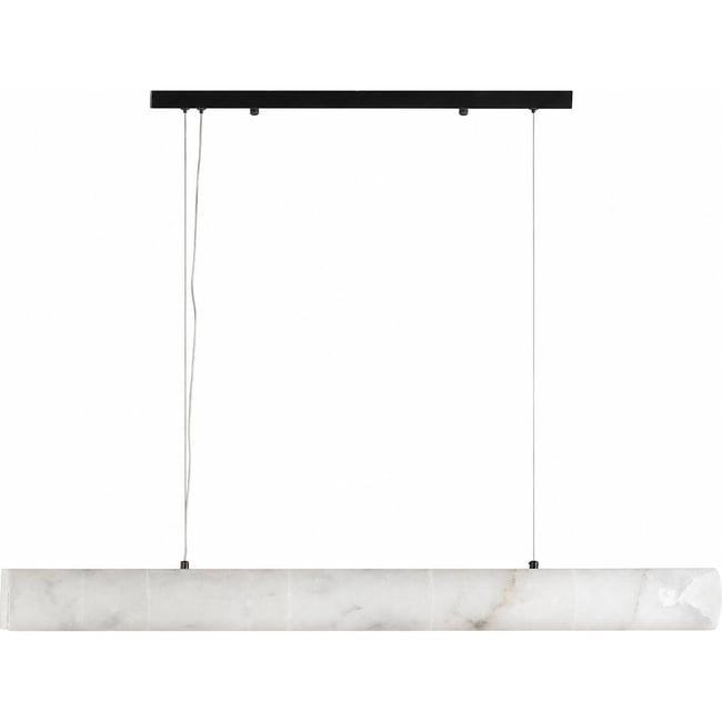 Suspension en albâtre et métal Couleur naturel et noir <span itemprop=