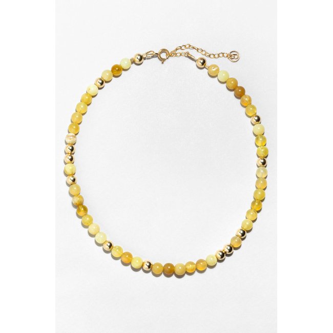 Collier Lana - Opale Jaune argent / tanzanite <span itemprop=