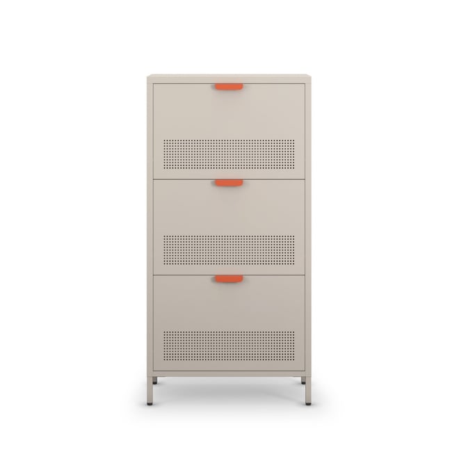 Meuble à chaussures 3 portes en métal H120cm- ADEL - DRAWER