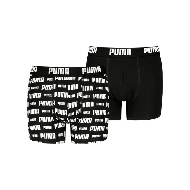Lot de 2 boxers classiques en coton noirs imprimés nom de la marque - PUMA