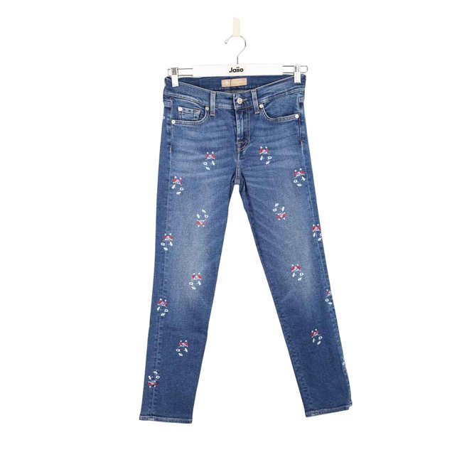 Jean slim en coton - Très Bon État bleu <span itemprop=