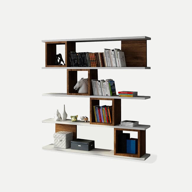 Полка для книг, Wind / Винд каштан + белый SO'HOME