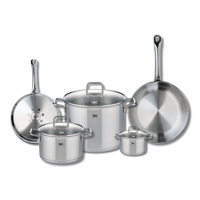 Batterie 2 poêles 24/28cm + 3 faitouts 12/20/26cm PROFI CITRIN gris <span itemprop=