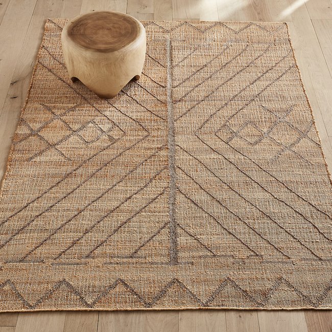 Alfombra de yute, tejida a mano, Navala natural/antracita <span itemprop=