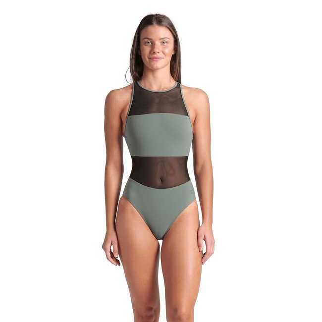Bañador de piscina de 1 pieza Water Touch caqui <span itemprop=