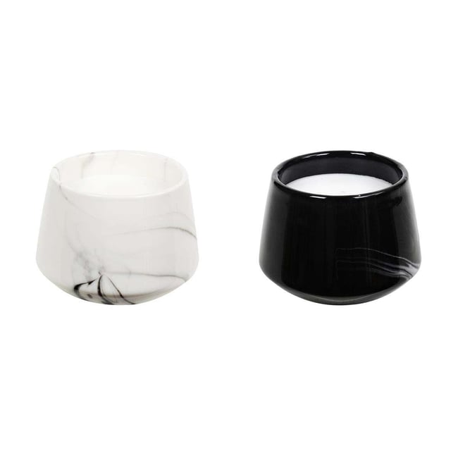 Bougie parfumée en pot Marble 6.5 cm (Lot de 2) 6,5 x 8,5 cm Couleur v002227 <span itemprop=