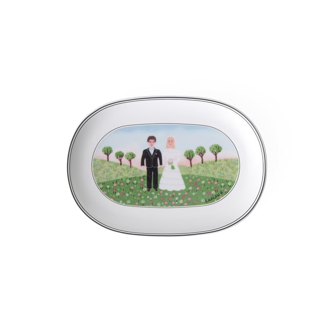 Assiette Ovale DESIGN NAIF Couleur multicolore <span itemprop=