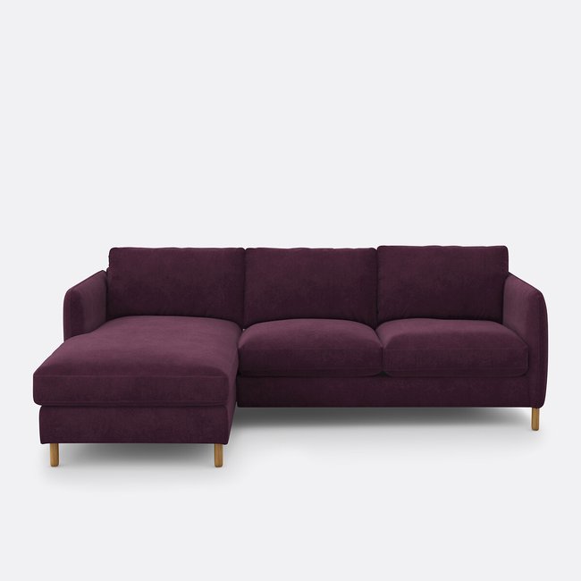 Canapé d'angle gauche convertible velours, Loméo - LA REDOUTE INTERIEURS