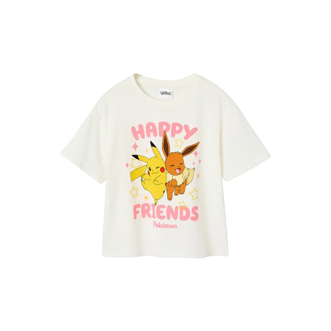 T-shirt Pokémon ™ manches courtes écru <span itemprop=