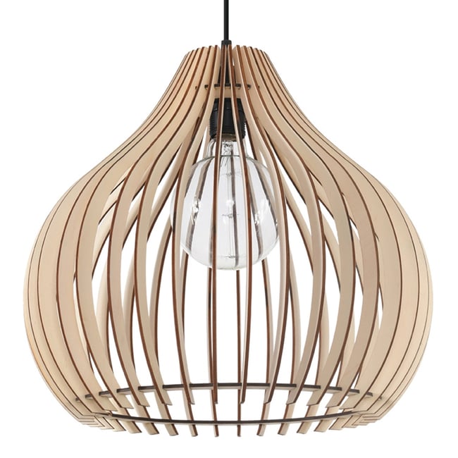 Suspension Bois Bois Naturel E27 1 Aprilla Couleur marron <span itemprop=