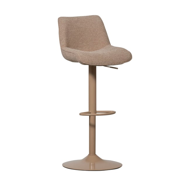 Tabouret de bar en tissu et métal H65cm- MARTEN Couleur beige <span itemprop=