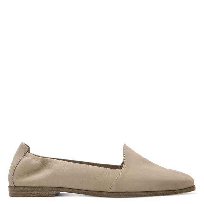 Slipper en cuir marron taupe <span itemprop=