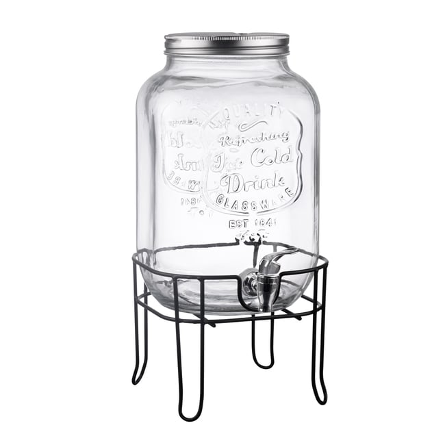 Fontaine à jus avec support 8 l Couleur transparent / cristal <span itemprop=