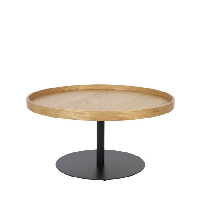 Table basse ronde en bois et métal ø70cm - YURI - DRAWER