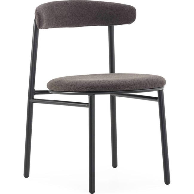 Chaise rembourrée métal, Style contemporain Couleur noir et san remo noir <span itemprop=