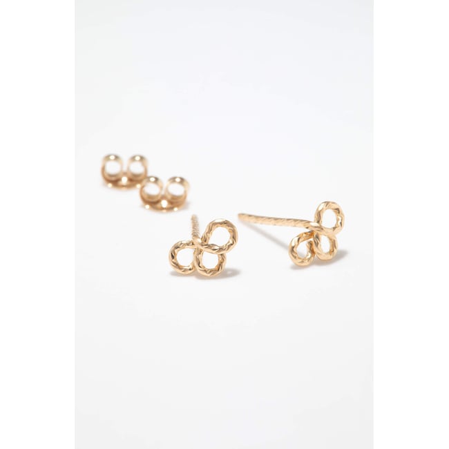 Puces pétales - Eclat argent / tanzanite <span itemprop=