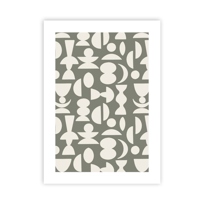 Affiche papier imprimé géométrique sans cadre LUNE DARK Couleur v002239 <span itemprop=