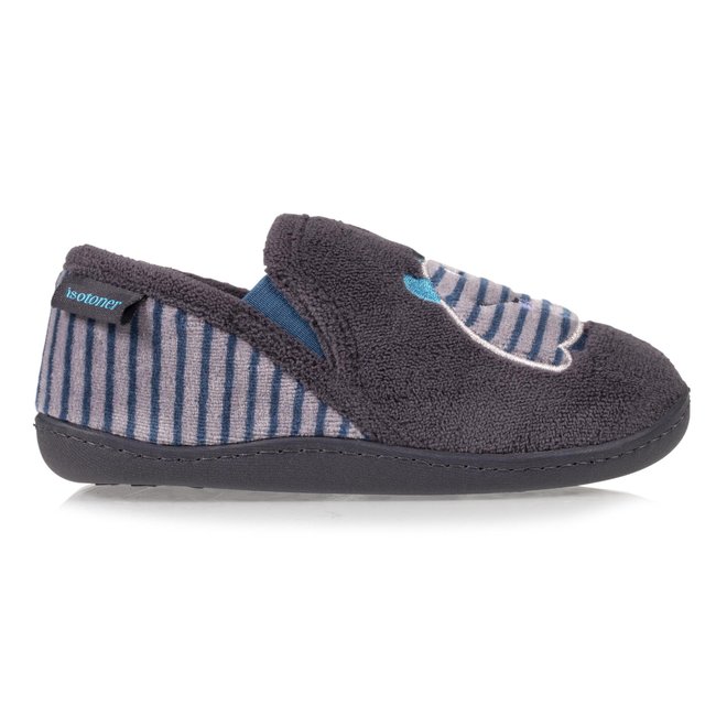 Chaussons Mocassins Monstre rayé - ISOTONER