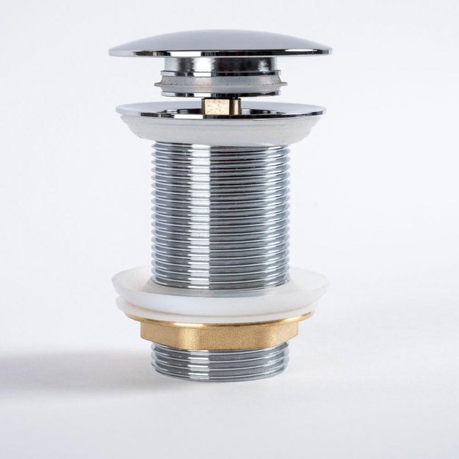 Bonde clic-clac ronde sans trop plein pour vasque chromé <span itemprop=