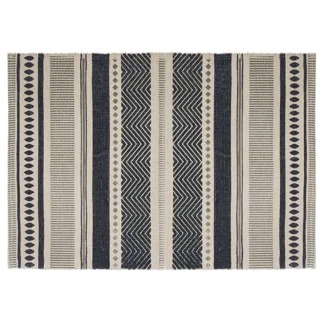 Tapis imprimé ALBAN Couleur noir <span itemprop=