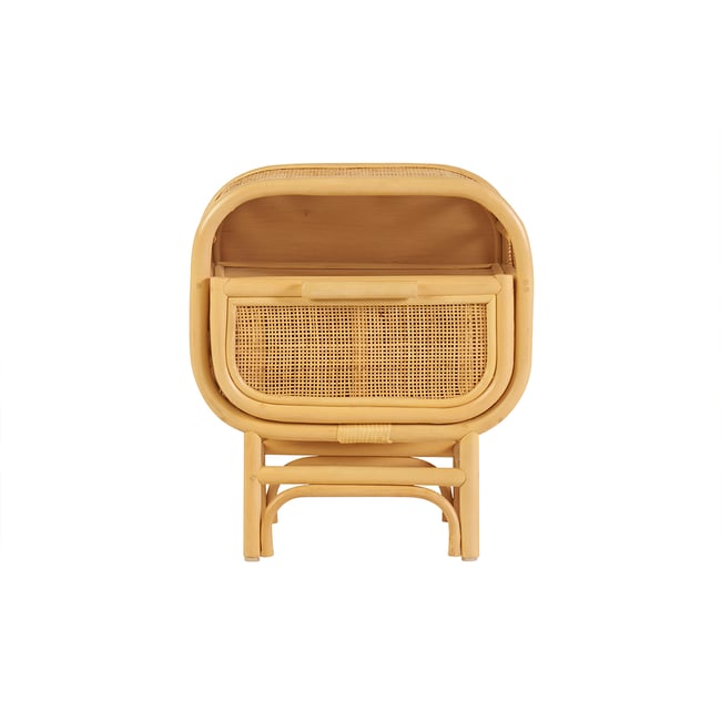Table de chevet avec tiroir en rotin LUWAK Couleur naturel <span itemprop=