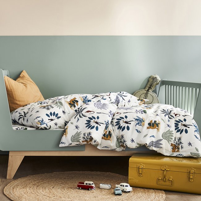 Housse de couette coton biologique, Petite Jungle imprimé <span itemprop=