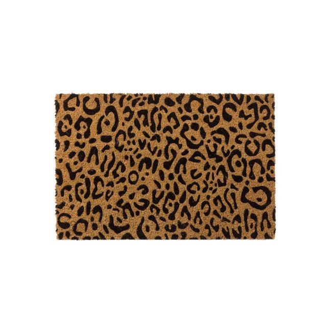 Paillasson Coco Léopard - 60x40x1.5cm Couleur marron <span itemprop=